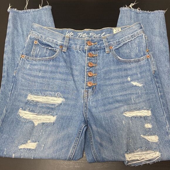 Free People | We The Free Blossom Rigid Crop Skinny Jeans Sz 28 - Picture 2 of 9